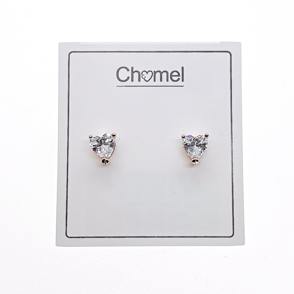 Heart 6mm Cubic Zirconia Solitaire Earring.