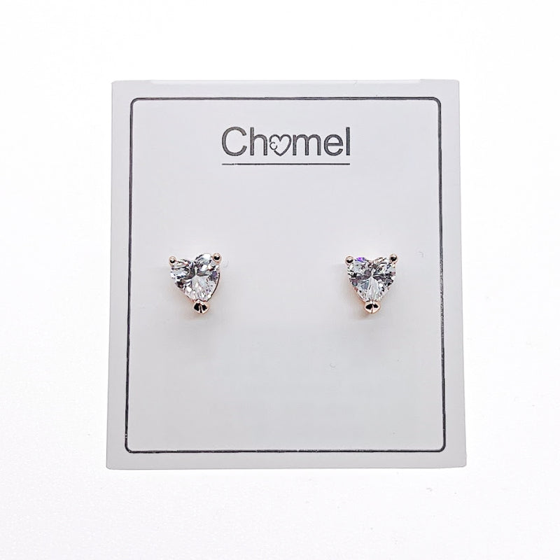 Heart 6mm Cubic Zirconia Solitaire Earring.