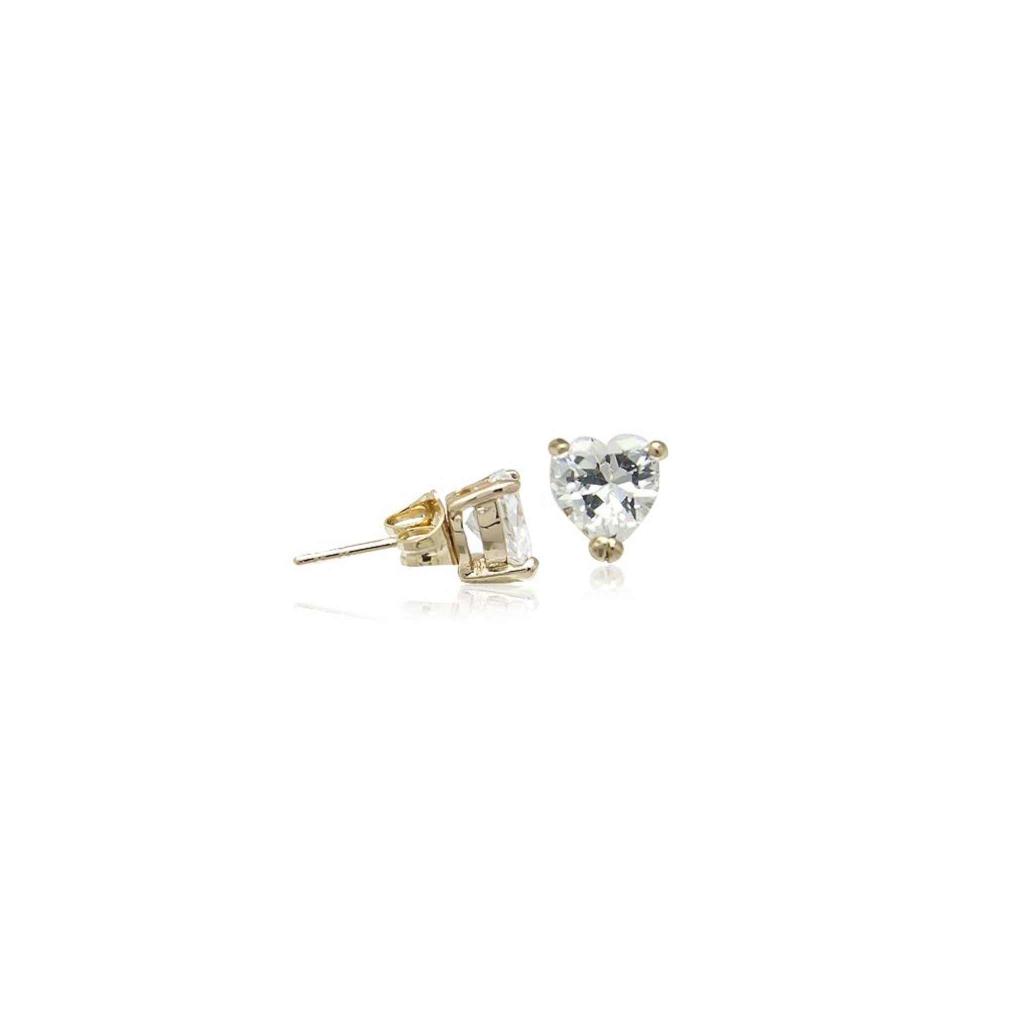 Heart 6mm Cubic Zirconia Solitaire Stud Earring – CHOMEL