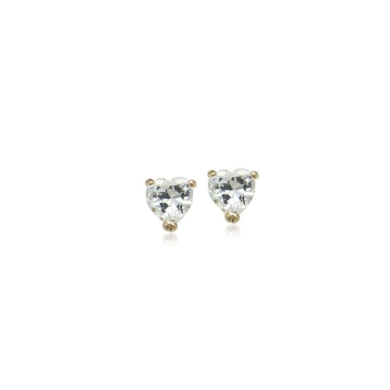 Heart 6mm Cubic Zirconia Solitaire Earring.