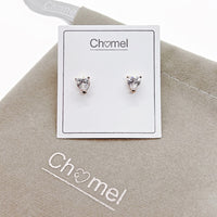 Heart 6mm Cubic Zirconia Solitaire Earring.