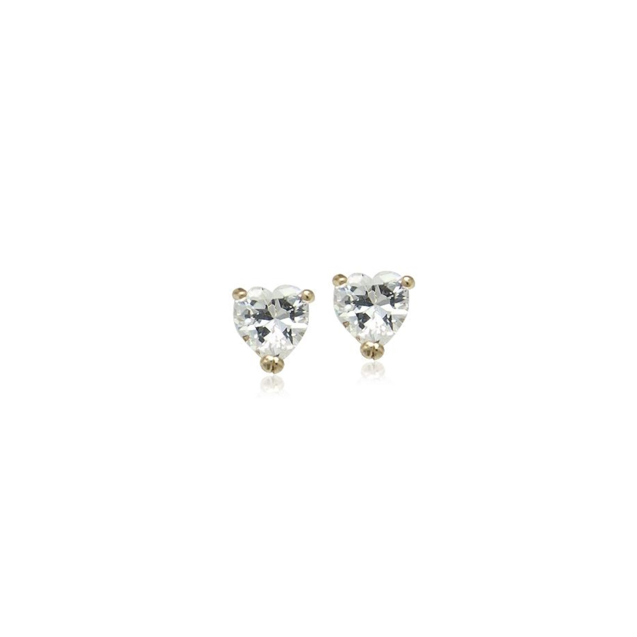 4mm Cubic Zirconia Solitaire Stud Earring.
