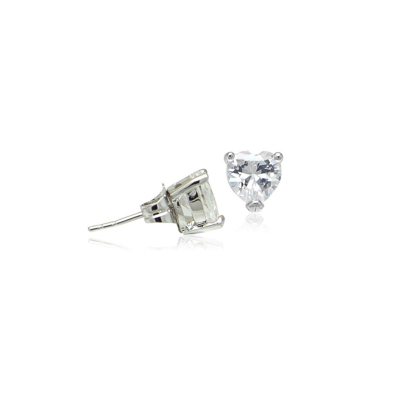 Heart 6mm Cubic Zirconia Stud Earrings.