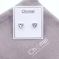 Heart 6mm Solitaire Cubic Zirconia Earring.