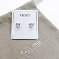 Heart 6mm Cubic Zirconia Stud Earrings.