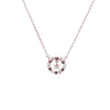 CHOMEL Cubic Zirconia Star Circle with Dangling Star Rosegold Necklace