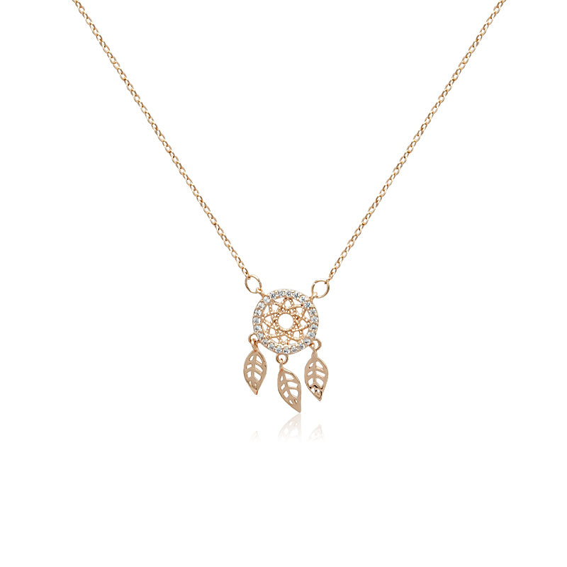 CHOMEL Cubic Zirconia Dream Catcher Rosegold Necklace