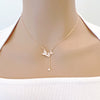 Rosegold Butterfly Cubic Zirconia  Necklace - CHOMEL