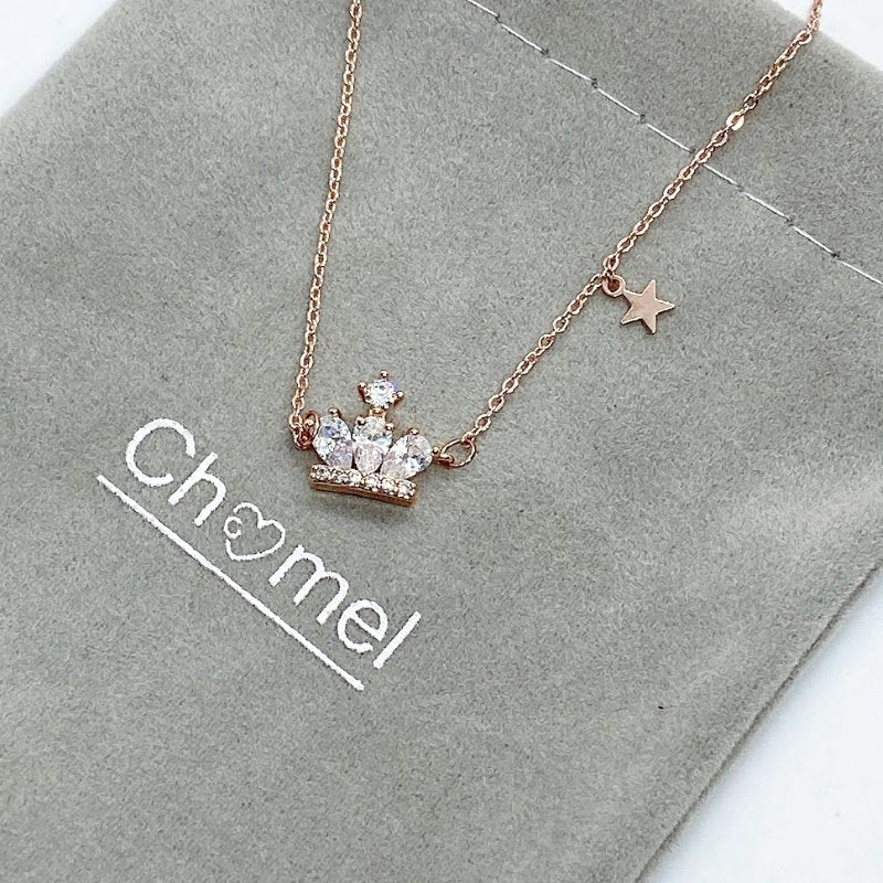 Crown Cubic Zirconia  Necklace.