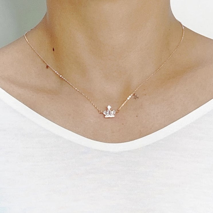 Crown Cubic Zirconia  Necklace.