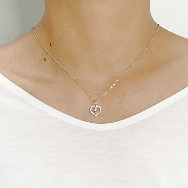 Heart Cubic Zirconia Necklace.