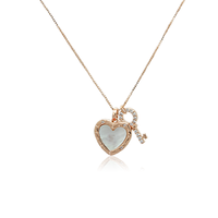 Heart & Key Mother of Pearl Necklace.