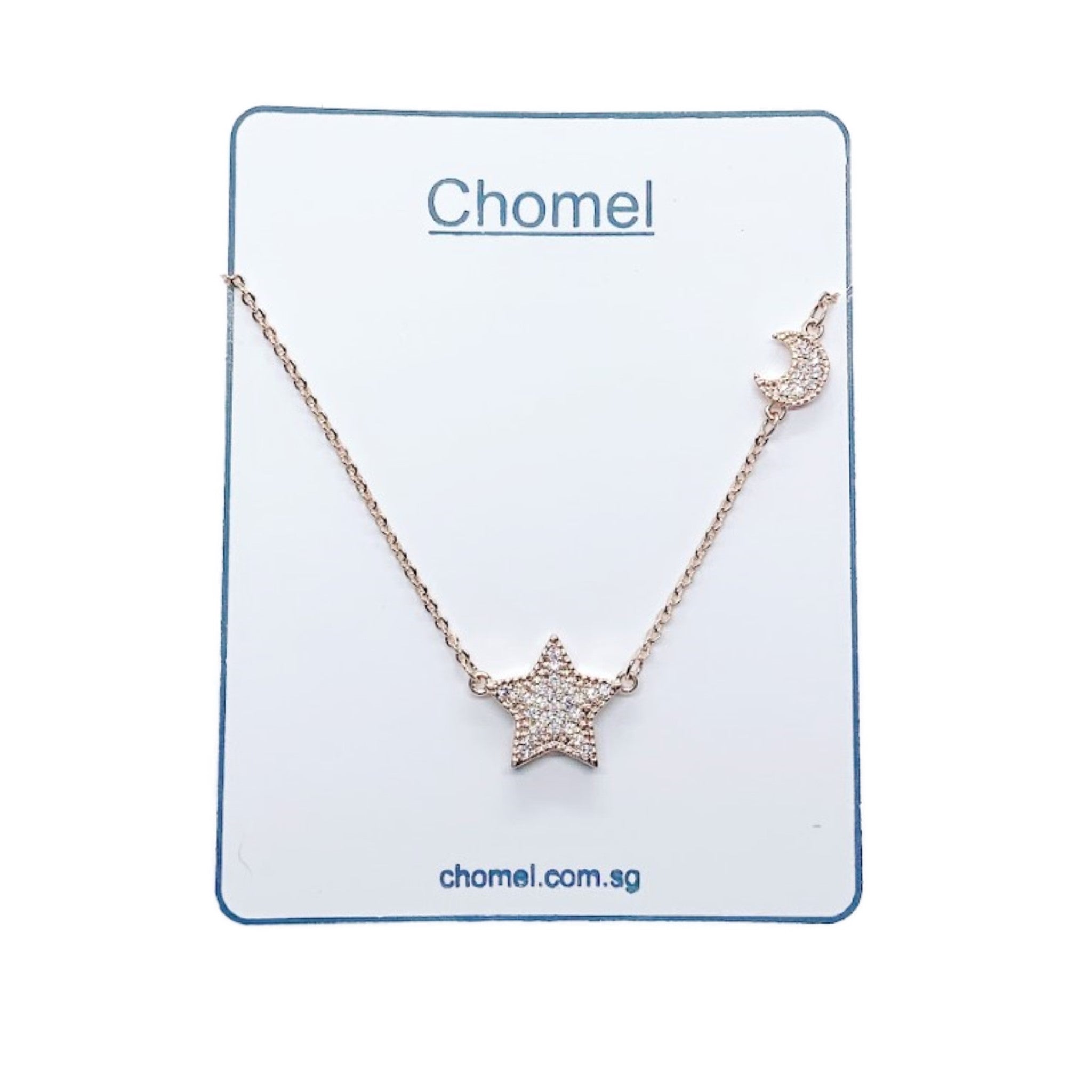 Star & Moon Cubic Zirconia Necklace.