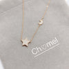 Star & Moon Cubic Zirconia Necklace.