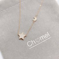 Star & Moon Cubic Zirconia Necklace.