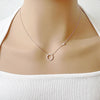 CHOMEL Round Cubic Zirconia Rosegold Necklace 