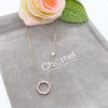 CHOMEL Round Cubic Zirconia Rosegold Necklace