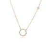 CHOMEL Cubic Zirconia Round Rosegold Necklace 