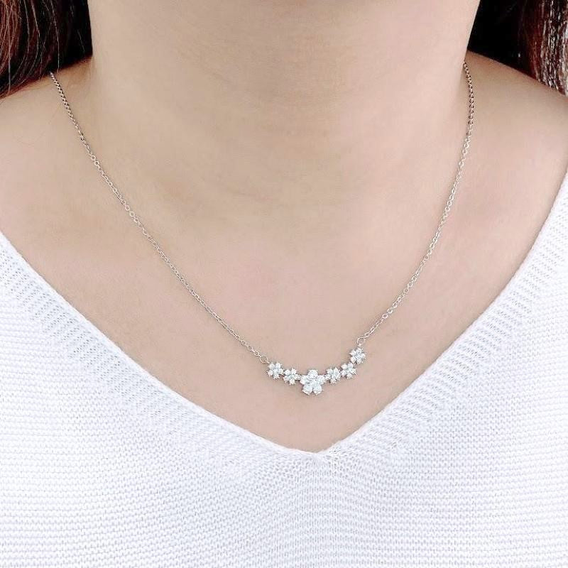 Flower Cubic Zirconia Necklace.