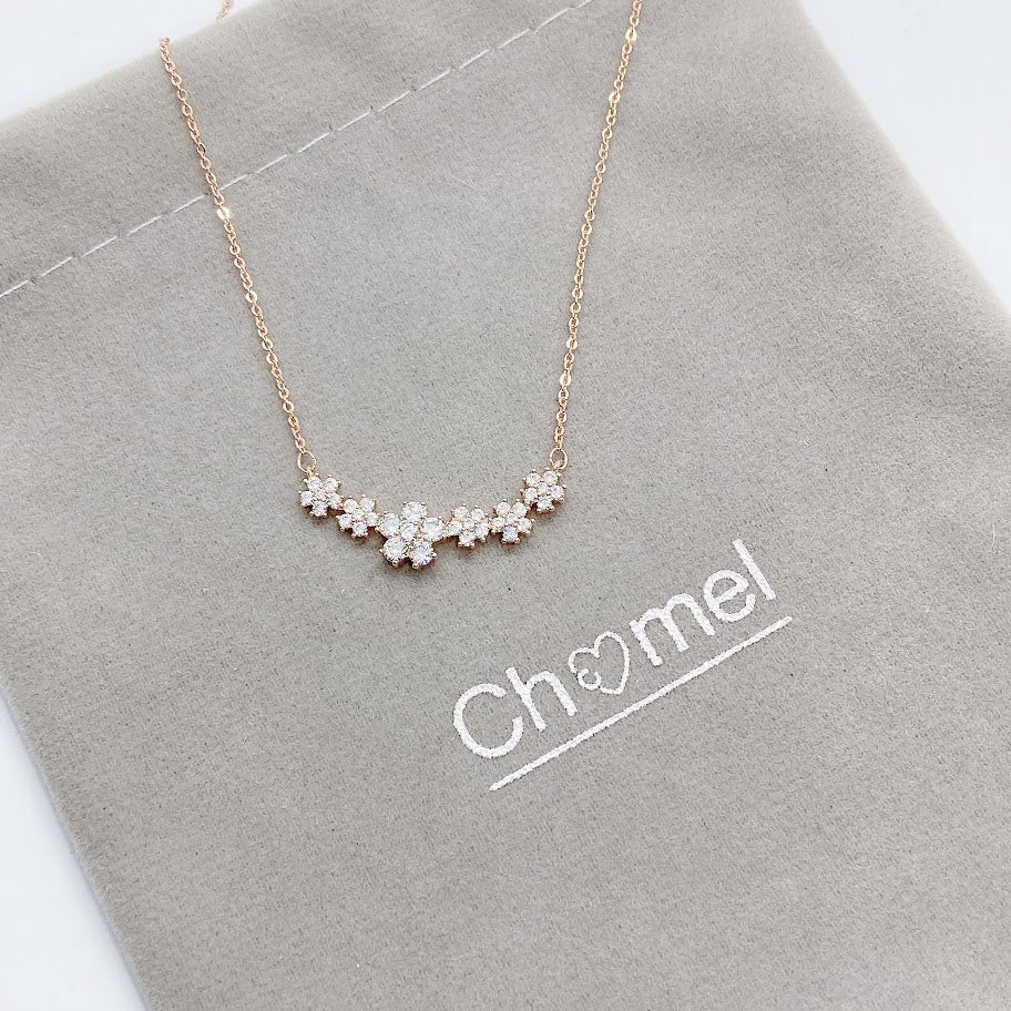 Flower Cubic Zirconia Necklace.