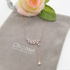 Cubic Zirconia Leaf Necklace - CHOMEL