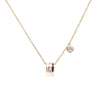 CHOMEL Cubic Zirconia Tunnel with Small Dangling Heart Rosegold Necklace