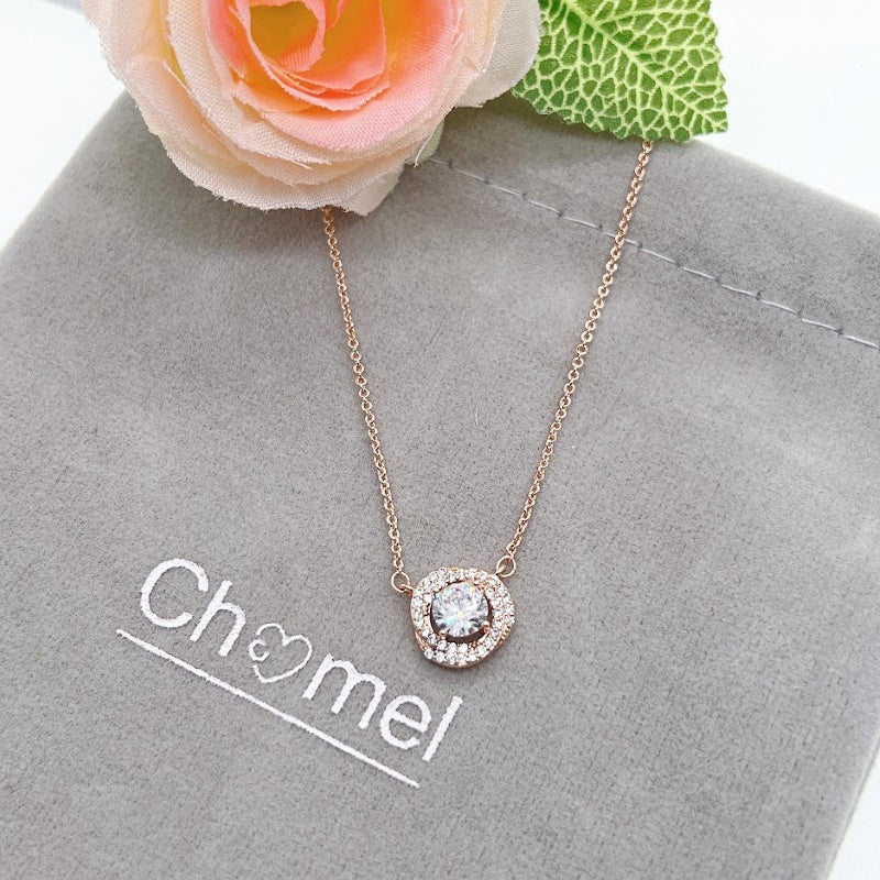 Cubic Zirconia Pendant Necklace - CHOMEL