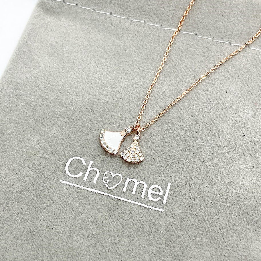 Fan Cubic Zirconia Necklace.