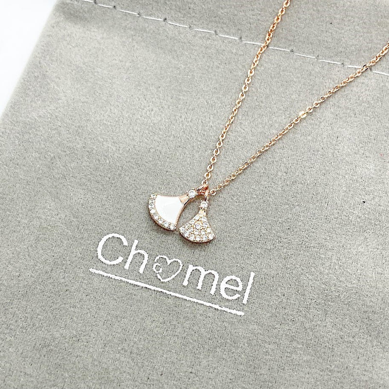 Fan Cubic Zirconia Necklace.