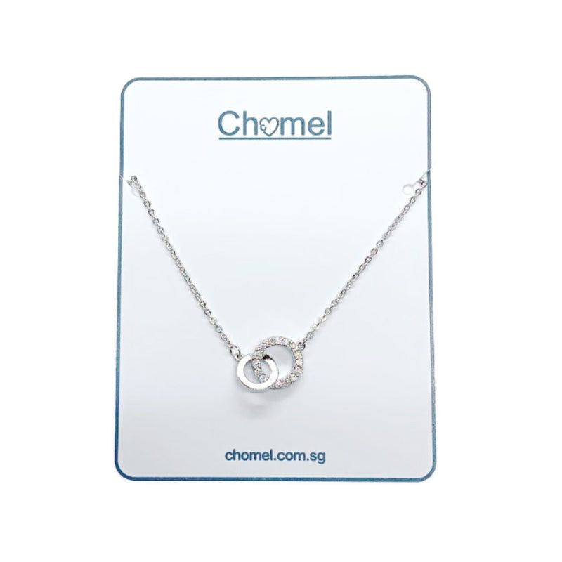 Interlocking Round Cubic Zirconia Necklace.