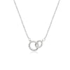 CHOMEL Cubic Zirconia Interlocking Round Rhodium Necklace