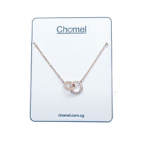 Interlocking Round Cubic Zirconia Necklace.