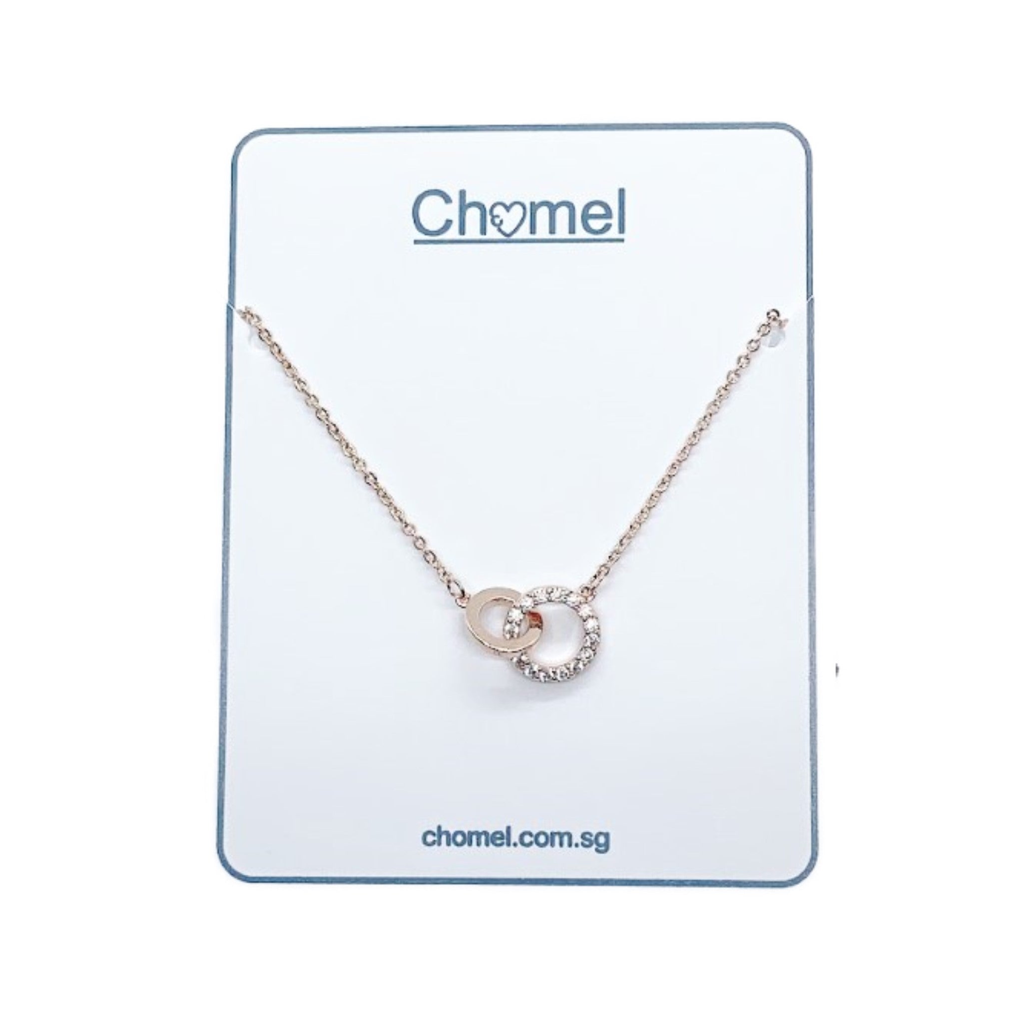 Interlocking Round Cubic Zirconia Necklace.