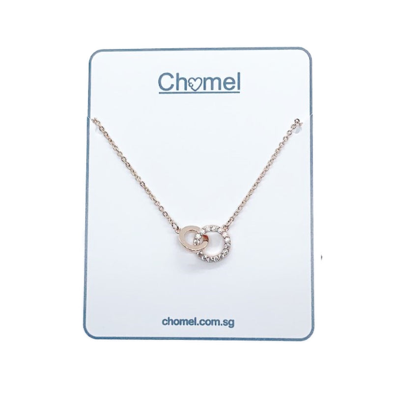 Interlocking Round Cubic Zirconia Necklace.