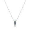 CHOMEL Cubic Zirconia Tunnel with Black Ceramic Centre Rhodium Necklace