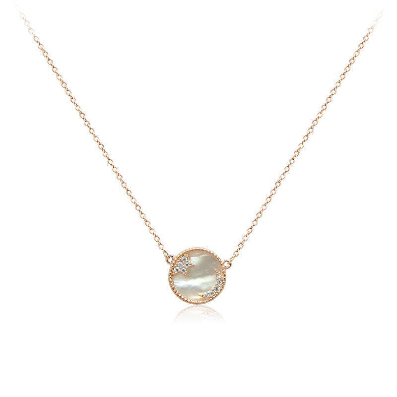 Moon & Star Mother of Pearl Necklace.