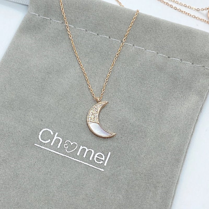 Moon Mother of Pearl Necklace.