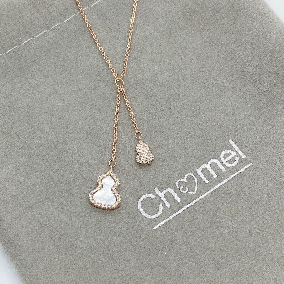 Gourd-Hulu Mother of Pearl Necklace.
