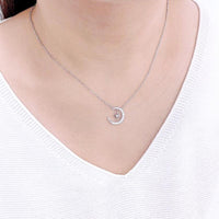 Moon & Star Cubic Zirconia Necklace.