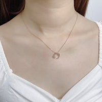 Moon & Star Cubic Zirconia Necklace.