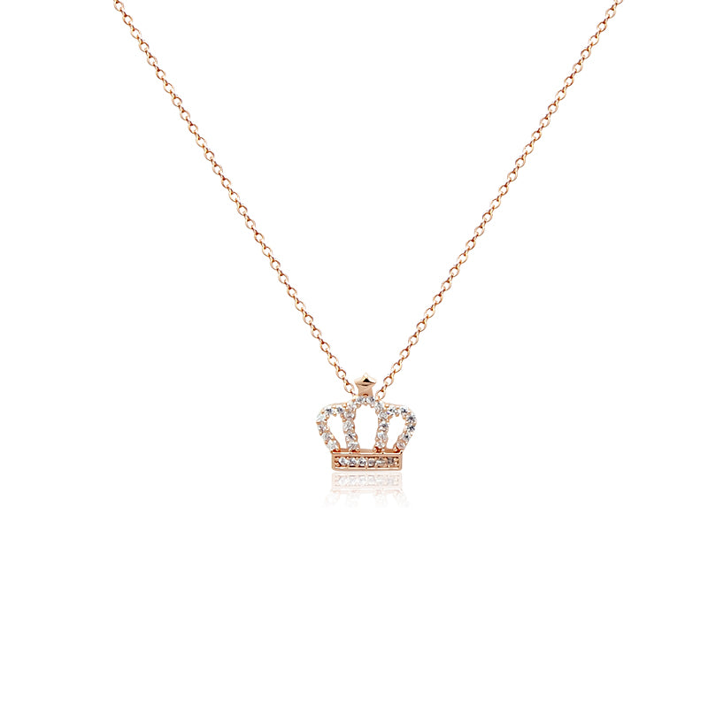 CHOMEL Cubic Zirconia Crown Rosegold Necklace