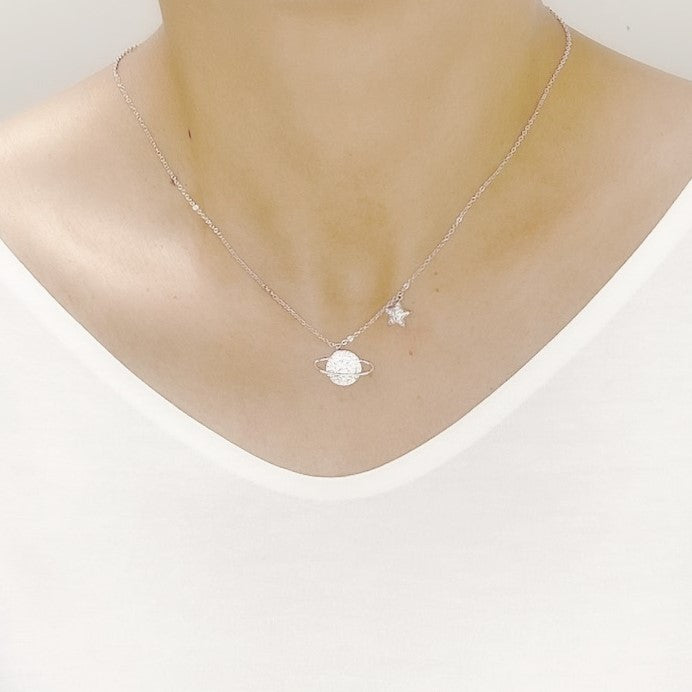 Planet Cubic Zirconia Necklace.