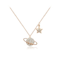 CHOMEL Cubic Zirconia Planet with Star Rosegold Necklace