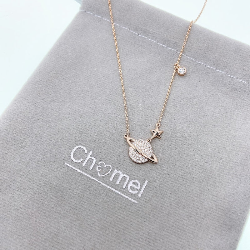 Planet Cubic Zirconia Necklace.