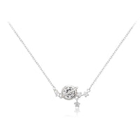 CHOMEL Cubic Zirconia Planet with Stars Rhodium Necklace