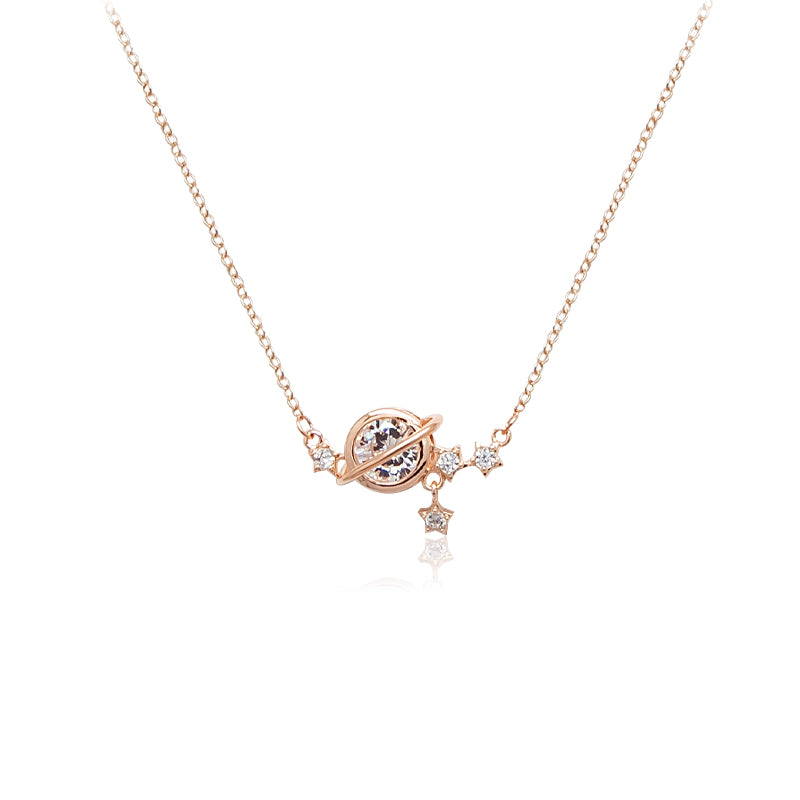 Planet Cubic Zirconia Necklace - CHOMEL