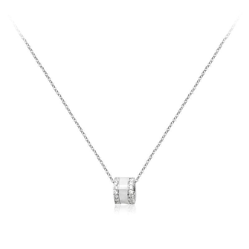 Tunnel Mother of Pearl Cubic Necklace.