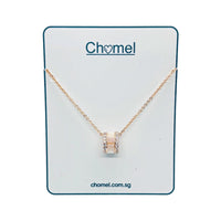 Tunnel Mother of Pearl Cubic Necklace.