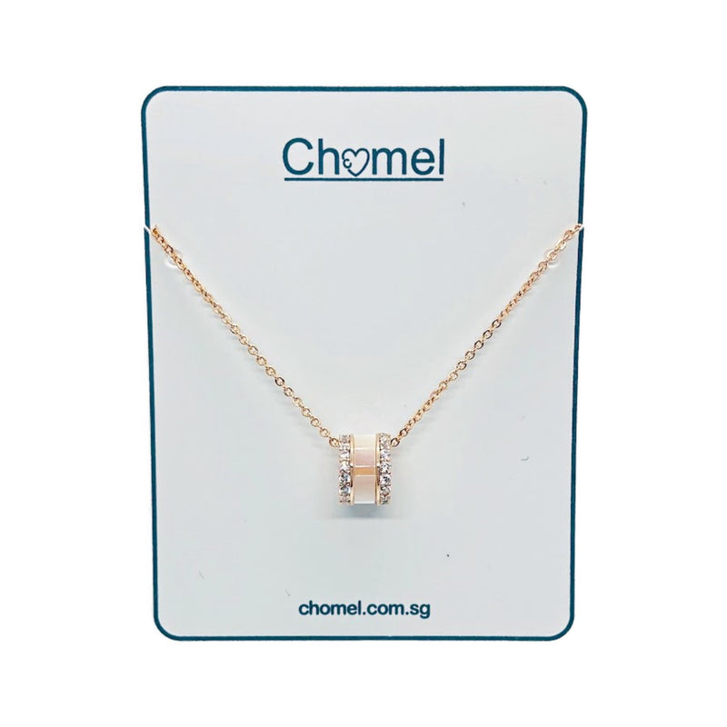 Tunnel Mother of Pearl Cubic Necklace.
