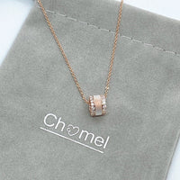 Tunnel Mother of Pearl Cubic Necklace.
